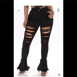 Fashion Nova "Fray What You Mean" Flare Leg Jeans